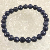 ミャンマー産 ブルー サファイア 8mm 128面カット ブレスレット 22.9g　　 (ID:31815)