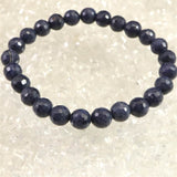 ミャンマー産 ブルー サファイア 8mm 128面カット ブレスレット 22.9g　　 (ID:31815)