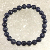 ミャンマー産 ブルー サファイア 8mm 128面カット ブレスレット 22.9g　　 (ID:31815)