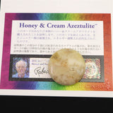 H&E社 ハニー＆クリームアゼツライト(AZOZEO) 30mmソーサー 証明書付 11.0g (ID:31839)