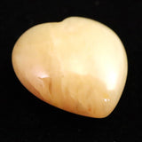 H&E社 サチャロカイエロー アゼツライト　25mmハート 証明書付 8.7g (ID:31951)