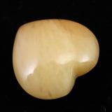 H&E社 サチャロカイエロー アゼツライト　25mmハート 証明書付 8.7g (ID:31951)