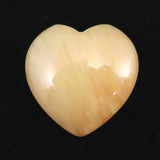 H&E社 サチャロカイエロー アゼツライト　25mmハート 証明書付 8.7g (ID:31951)