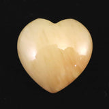 H&E社 サチャロカイエロー アゼツライト　25mmハート 証明書付 8.7g (ID:31951)