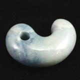 糸魚川翡翠  小滝産 33mm　勾玉 ブルー  ディレクトリーカード付 16.19g (ID:32429)