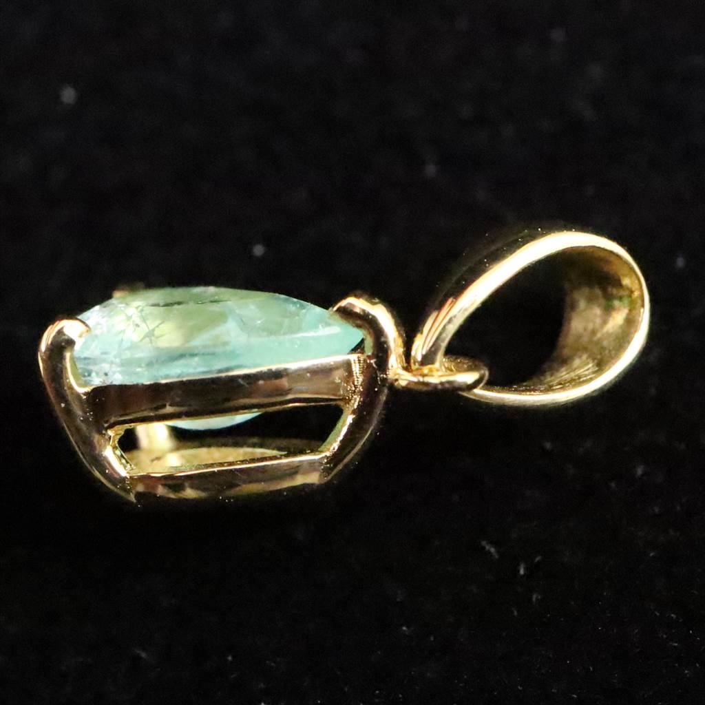 パライバトルマリン 6.7mmペアシェイプ ペンダントトップ K18YG