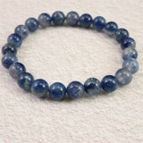 トロレアイト(スコルザライト） インクォーツ　8.5mm玉ブレスレット 20.6g (ID:32513)