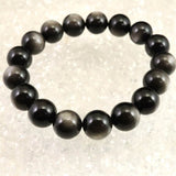 シルバーオブシディアン  12.5mm玉ブレスレット 39.3g (ID:32536)