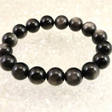 シルバーオブシディアン  12.5mm玉ブレスレット 39.3g (ID:32536)