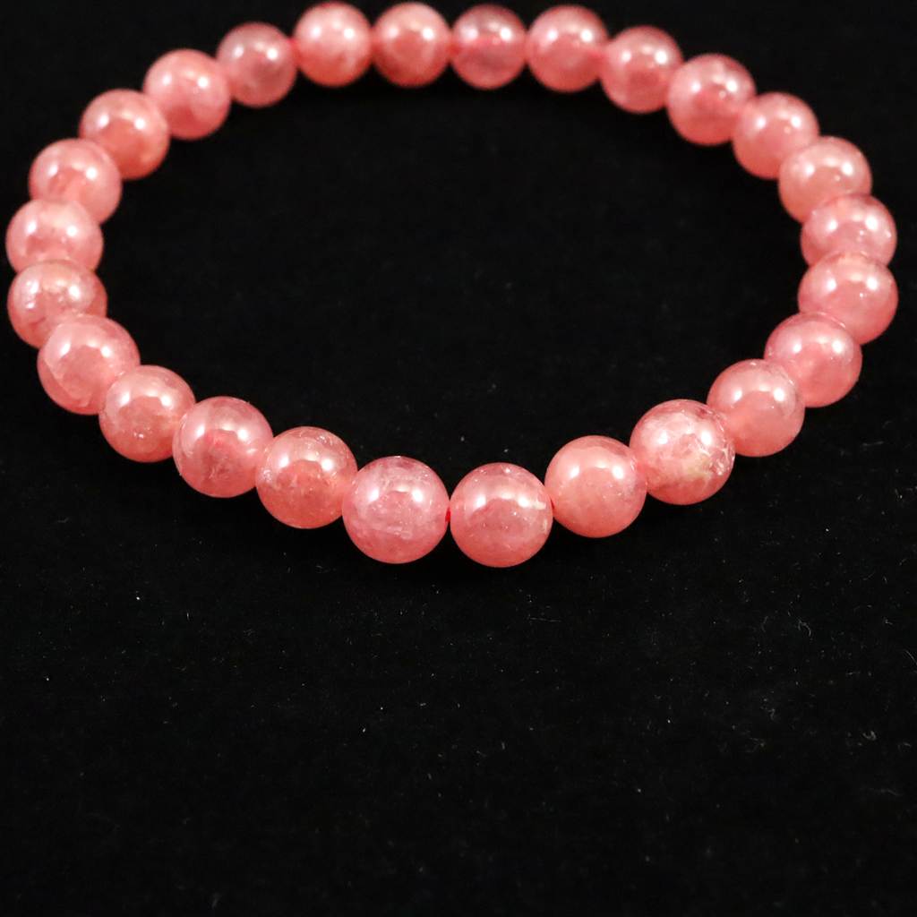 インカローズビーズ ブレスレット約7ミリ インカローズ アルゼンチン産 4A 7mm玉ブレスレット 18.2g (ID