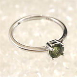 モルダバイト 5mmラウンドカット リング フリーサイズ type.C (ID:32658)