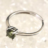 モルダバイト 5mmラウンドカット リング フリーサイズ type.C (ID:32658)