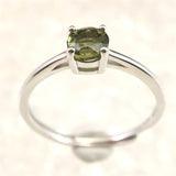 モルダバイト 5mmラウンドカット リング フリーサイズ type.C (ID:32658)