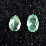 宝石質エメラルドAAA ルース ファセットカット 2個セット 0.94ct (ID:32717)