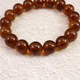 天然琥珀 ミャンマー産 レッドブルーアンバー  11.5mm玉ブレスレット 14.8g (ID:32857)