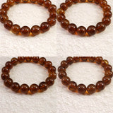 天然琥珀 ミャンマー産 レッドブルーアンバー  11.5mm玉ブレスレット 14.8g (ID:32857)