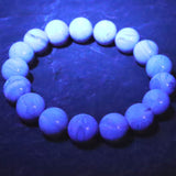 天然琥珀 ミャンマー産 レッドブルーアンバー  11.5mm玉ブレスレット 14.8g (ID:32857)