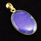 ラピスラズリ 3A  25mmペアシェイプ  ペンダントトップ 18KGP 5.1g  (ID:33097)