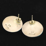 スリーピングビューティー鉱山産ターコイズ 25mmラウンド ピアス 12.73g (ID:33386)