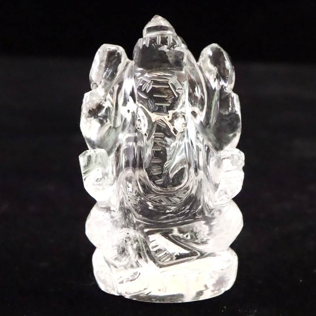 ヒマラヤ水晶 マニカラン産 51mm ガネーシャ彫刻置物 41g (ID:33576