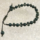 島根県 出雲石 6mm玉 SA 紐網ブレスレット ディレクトリーカード付 6.9g (ID:33624)