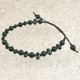 島根県 出雲石 6mm玉 SA 紐網ブレスレット ディレクトリーカード付 6.9g (ID:33624)