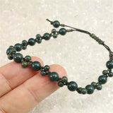 島根県 出雲石 6mm玉 SA 紐網ブレスレット ディレクトリーカード付 6.9g (ID:33624)