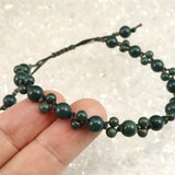 島根県 出雲石 6mm玉 SA 紐網ブレスレット ディレクトリーカード付 6.9g (ID:33624)