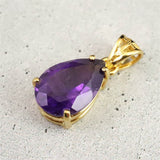 アメジスト 12ｍｍペアシェイプ型　ペンダントトップ 18KGP 1.49g (ID:33633)
