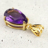 アメジスト 12ｍｍペアシェイプ型　ペンダントトップ 18KGP 1.49g (ID:33633)