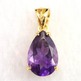 アメジスト 12ｍｍペアシェイプ型　ペンダントトップ 18KGP 1.49g (ID:33633)