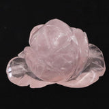 マダガスカル産 ローズクォーツ 薔薇彫刻置物　96mm  314g (ID:33811)