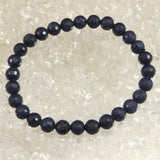 ミャンマー産 ブルー サファイア 6.5mm 128面カット ブレスレット 14.0g　　 (ID:34320)