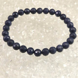 ミャンマー産 ブルー サファイア 6.5mm 128面カット ブレスレット 14.0g　　 (ID:34320)