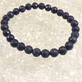 ミャンマー産 ブルー サファイア 6.5mm 128面カット ブレスレット 14.0g　　 (ID:34320)