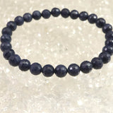 ミャンマー産 ブルー サファイア 6.5mm 128面カット ブレスレット 14.0g　　 (ID:34320)