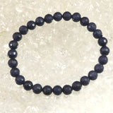 ミャンマー産 ブルー サファイア 6.5mm 128面カット ブレスレット 14.0g　　 (ID:34320)