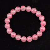 ブラジル産 ロードナイトシリカ 10mm玉ブレスレット 34.5g (ID:34386)