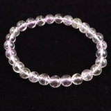 ブラジル産 未処理 クンツァイト 6.5mm玉ブレスレット 13.3g (ID:34538)