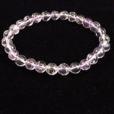 ブラジル産 未処理 クンツァイト 6.5mm玉ブレスレット 13.3g (ID:34538)