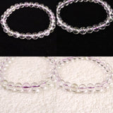 ブラジル産 未処理 クンツァイト 6.5mm玉ブレスレット 13.3g (ID:34538)