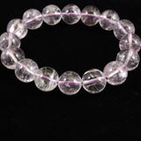 ブラジル産 未処理 クンツァイト 12mm玉ブレスレット 53.0g (ID:34550)