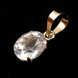 ロシア産 フェナカイト 5.9mm オーバルカット ペンダントトップ K18YG 鑑別書付 0.6ct (ID:34620)