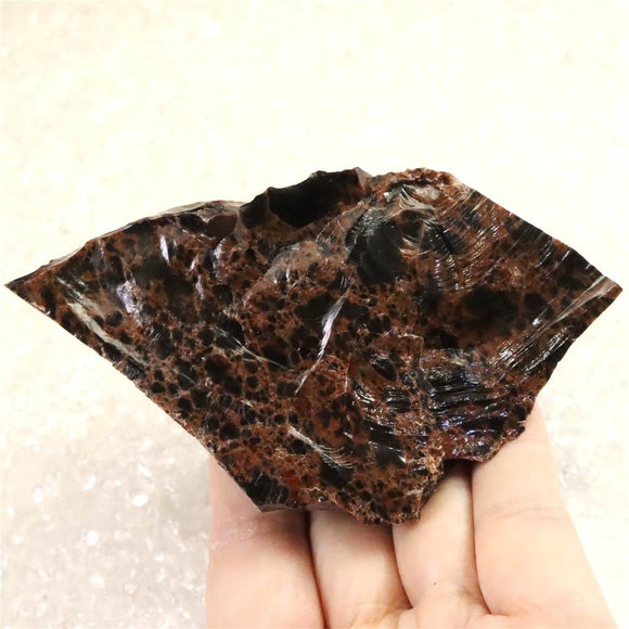 置物　北海道産　石 研磨品】置戸銀 北海道産シルバーオブシディアン 十勝石 玲瓏