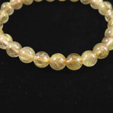 ゴールドルチルクォーツ 3A 7.5mm玉ブレスレット 15.6g (ID:34855)