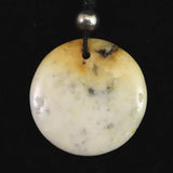 H&E社 ハニー＆クリームアゼツライト(AZOZEO)　ディスク型 コードペンダント 7.5g (ID:35550)