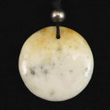 H&E社 ハニー＆クリームアゼツライト(AZOZEO)　ディスク型 コードペンダント 7.5g (ID:35550)