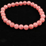 インカローズ アルゼンチン産 4A  6.5mm玉ブレスレット　15.3ｇ (ID:35660)