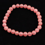 インカローズ アルゼンチン産 4A  6.5mm玉ブレスレット　15.3ｇ (ID:35660)