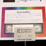 H&E社 アゼツライト(AZOZEO) 3mmラウンド ピアス 証明書付 (ID:35831)